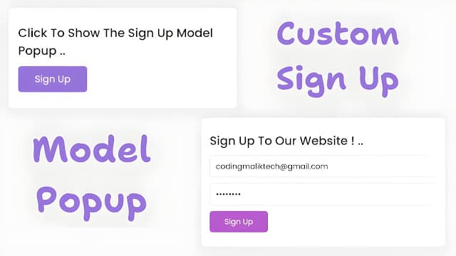 sign up modal popup in html css